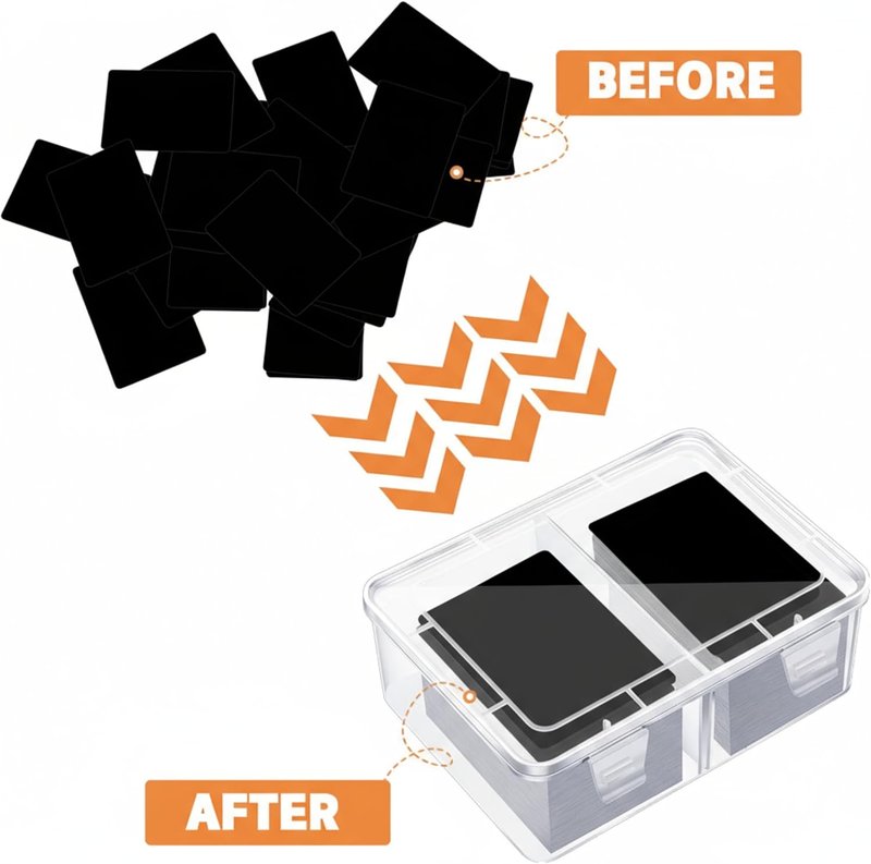 300 Card Storage Box - Clear Plastic Trading Card Organizer with Removable Divider | Perfect for MTG, Baseball & Football