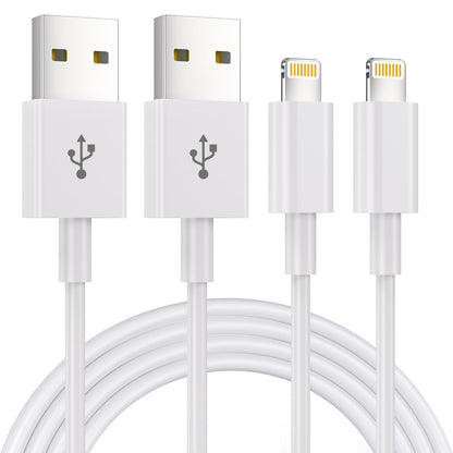 2Pack 1.8M iPhone Charger Cable [Apple MFi Certified] Lightning to USB Cable Lead 6 Foot, 2.4A Fast Charging Cable for iPhone 14 13 12 11 Pro Max XS XR X 8 7 6 Plus 5, iPad and iPod