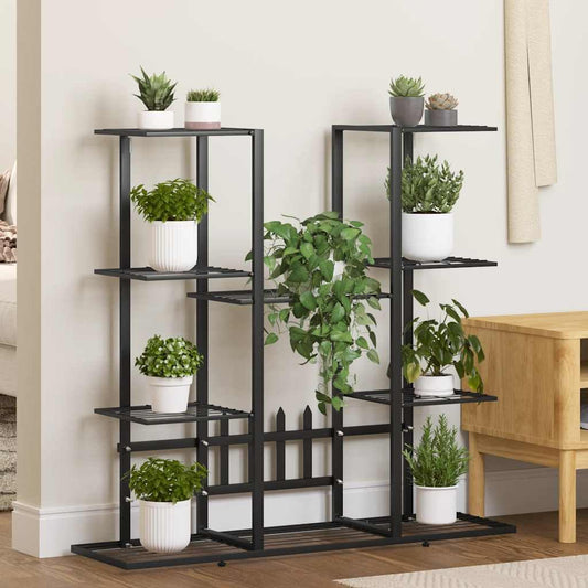 ZXQVLMRS Rectangular Metal Flower Stand, 3-Tier Iron Plant Shelf for Indoor and Outdoor Home Garden Decoration, Black Tiered Display Rack