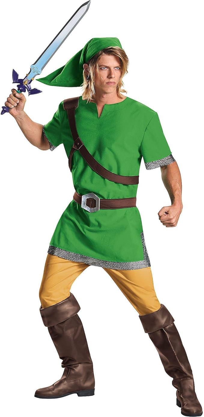 Disguise Men's Link Classic Adult Costume, Green, Medium
