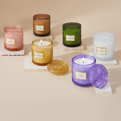 Chloefu LAN Fall Candles for Home Decor Spiced Pumpkin Candle for Halloween, Luxury Scented Soy Jar Autumn Candles with up to 55 Hour Long Lasting, Sweet Home Decor, Barn Fall Decor Pottery, 8.1 oz