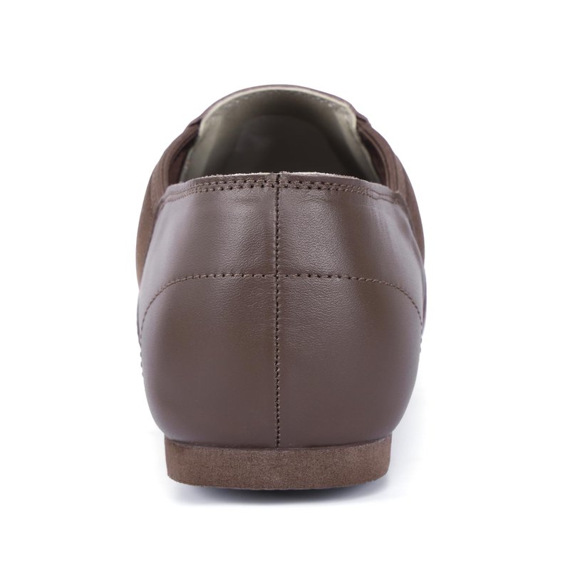 Linodes Unisex Leather Upper Jazz Shoe Slip-on Dance Shoes for Women and Men Coffee 5.5M