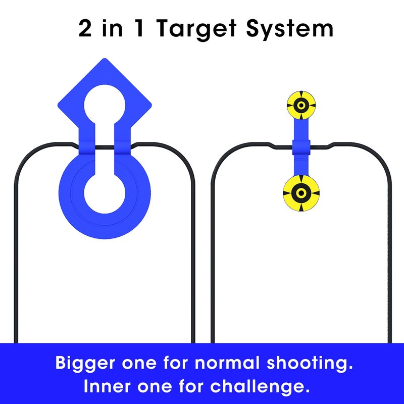 Atflbox Double Reaction Self-Healing Resetting Target, Diamond and Circular Shapes High Caliber Spinner Target, Shooting Targets for Rimfire, Rifle, Pistol, Airgun, Handgun (Blue)