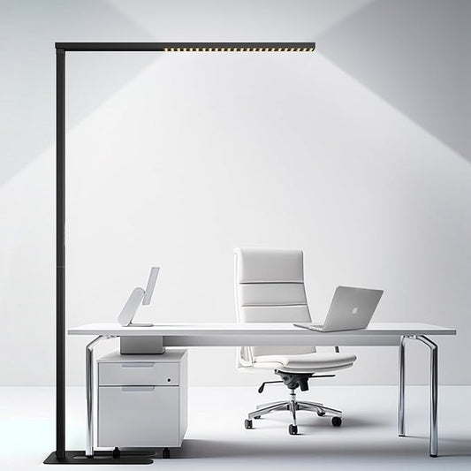 77"LED Floor Lamp,80W Black Modern Free-Standing Lamp,8000LM Dimmable High brightness office Lamp for Reading Study Room，Living Room，Bedroom Room,Piano Room,Meeting Room 4000K Natural Daylight