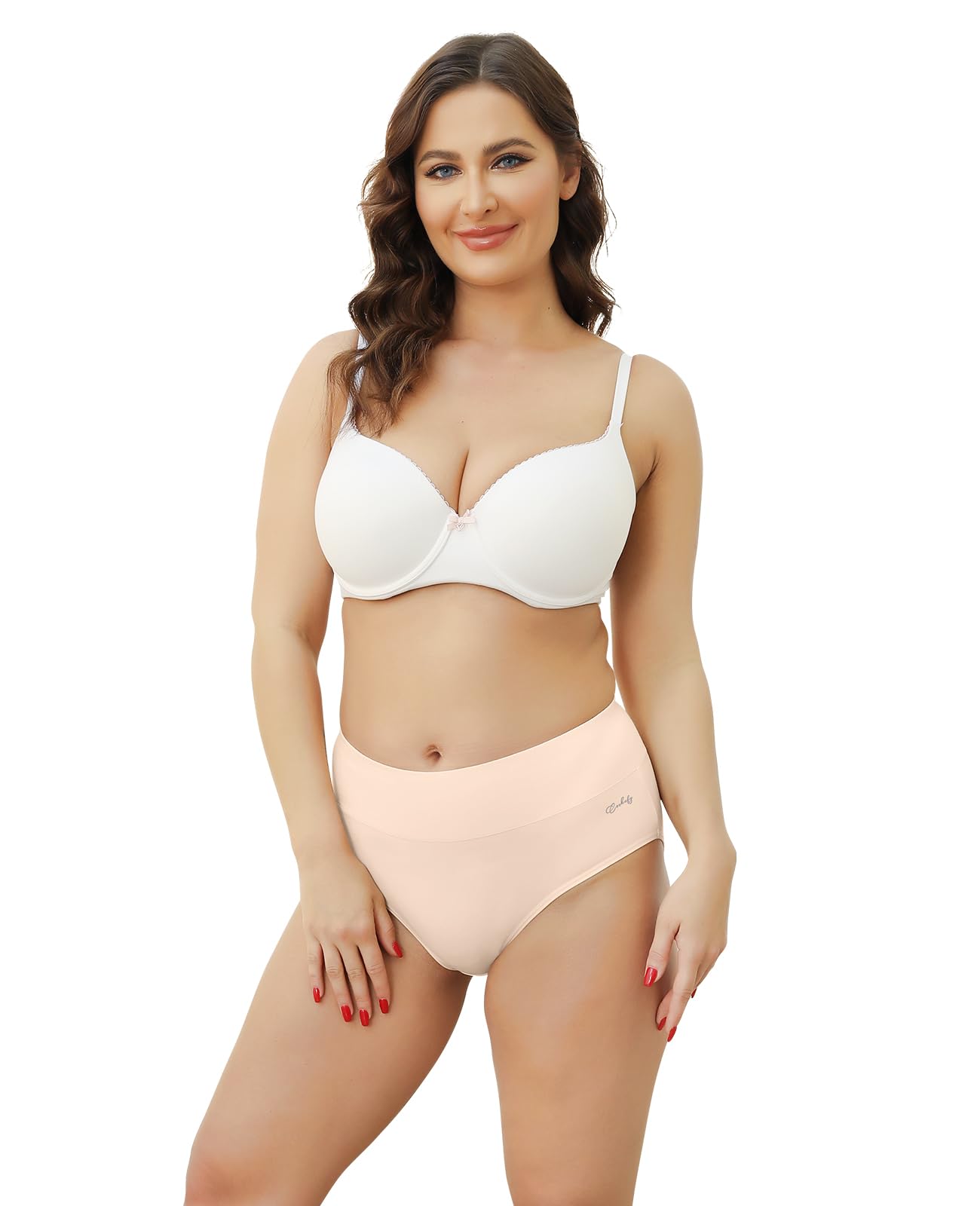 coskefy Underwear Women, High Waisted Cotton Knickers Ladies Full Briefs Soft Panties Slight Tummy Control Pants 5 Pack M