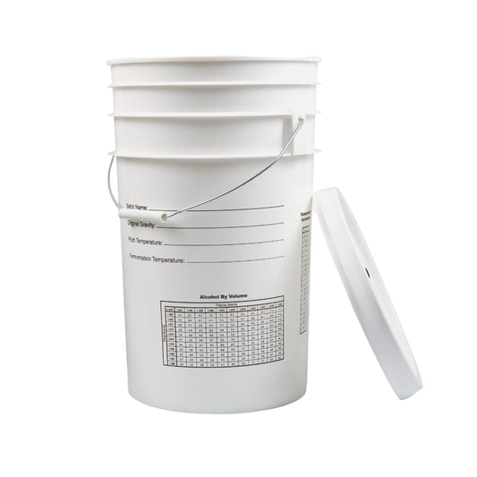 Fastrack 6.5 Gallon Fermenting Bucket with Lid | White | 100% Food Grade-BPA Free Fermenting Brew Bucket for your Beer, Wine or any other Fermented Beverage