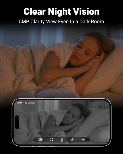 Indoor Security Camera 2K, Pet Camera with Phone App, WiFi Cameras for Home Security Camera for Dog/ Baby Monitor/Elder Pan Tilt, 5/2.4GHz, 24/7, 2-Way Talk, Human Detection, Motion Tracking, Cloud