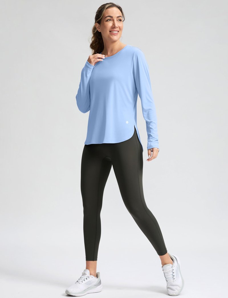 Women's Sun Shirts UPF 50+ Long Sleeve UV Protection Shirt Lightweight Quick Dry Workout Hiking Tops for Women(Haze Blue,XXXL)