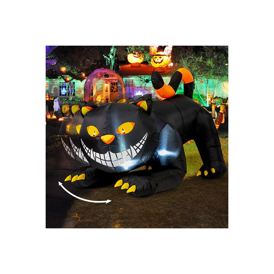 GOOSH 6 FT Halloween Inflatables Outdoor Black Cat with Shakable Head, Blow Up Yard Decoration with LED Lights Built-in for Holiday/Party/Yard/Garden