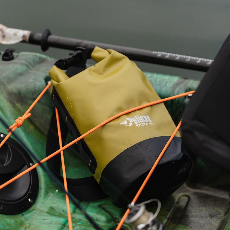 Pelican ExoDry 20L Medium Drybag - Waterproof - Shoulder Straps - Thick & Lightweight - Roll Top Dry Compression - Keeps Gear Dry for Kayaking, Rafting, Hiking and Fishing - Black