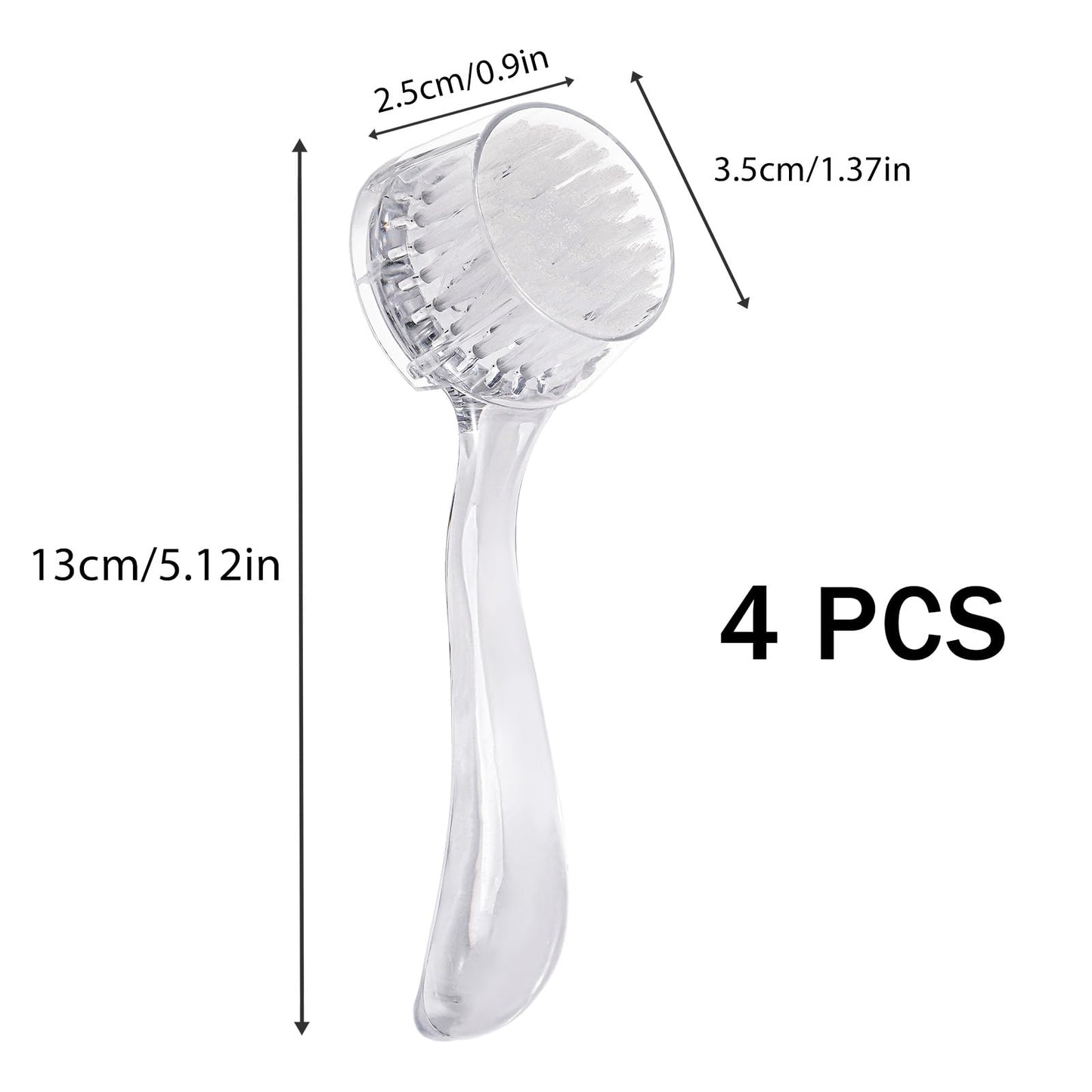 4 Colors Facial Cleansing Brush, Beomeen Face Scrubber Exfoliating Brush Face Wash Scrub Exfoliator for Skin Care, Makeup Removal (Blue, Pink, Purple, Clear)