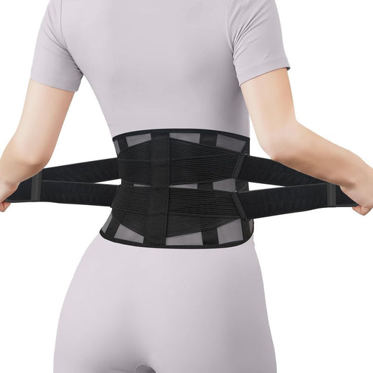 TitanGuard Ultra Thin Lumbar Support Brace for Women & Men – Lightweight Back Pain Relief Belt with Breathable Mesh – Slimline & Invisible Under Clothes – Sciatica & Herniated Disc Support