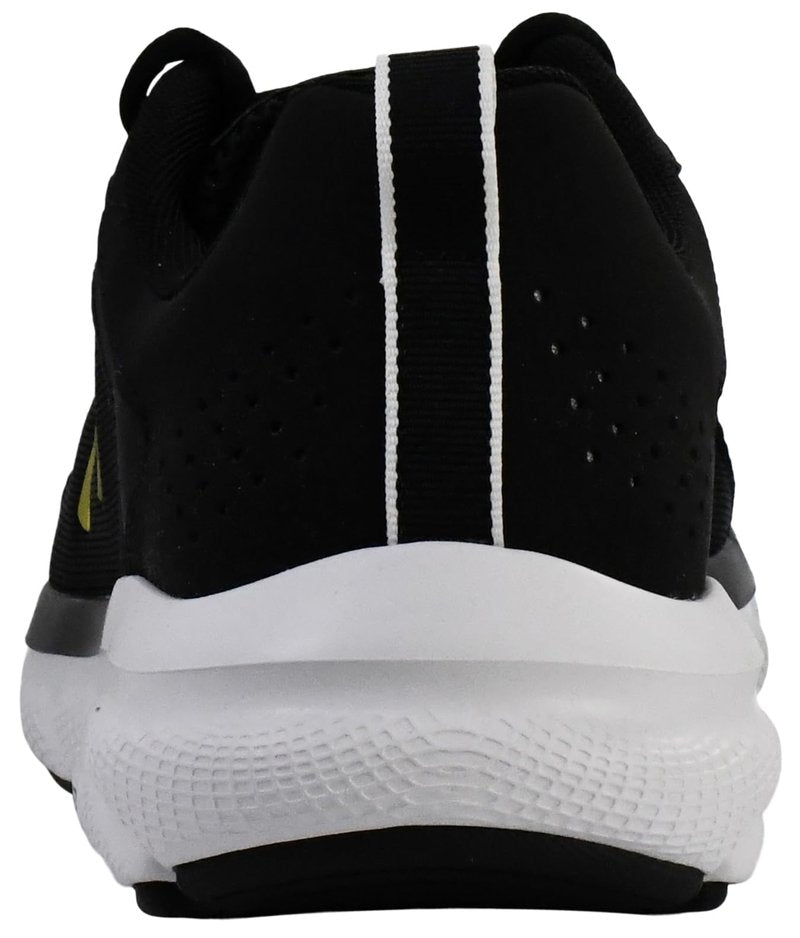 Under Armour Men's Charged Assert 9 Running Shoe, Black/White/Gold,9.5