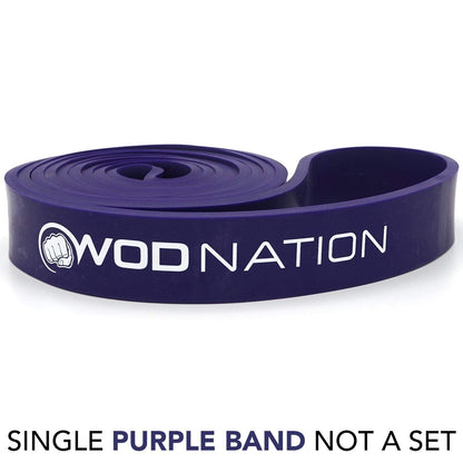 WOD Nation Resistance Bands for Men & Women - Thick Exercise Band - Stretch Bands for Exercise, Strength Training, Yoga, Stretching, Pull Up Assist, Pilates (18-26kg resistance, Average, Single)