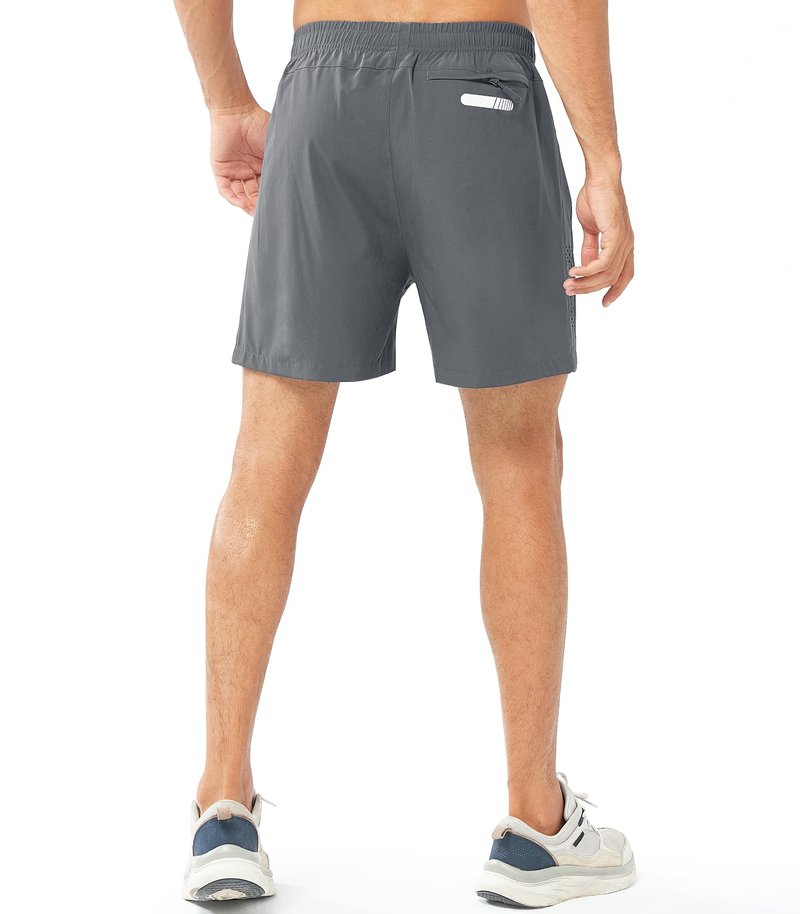 NORTHYARD Men's Athletic Running Shorts Gym Workout 7"/9"/5" Quick Dry Lightweight Sports Basketball Tennis 3 Zipper Pockets SMOKEGREY-5inch 4XL
