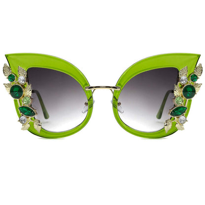 Slocyclub Halloween Glasses Jeweled Sunglasses, Funky Butterfly Shaped Sunglasses, Oversized Rhinestone Sunglasses for Women, Unique Sunglasses with UV400 Protection, Colorful Fun Sunglasses