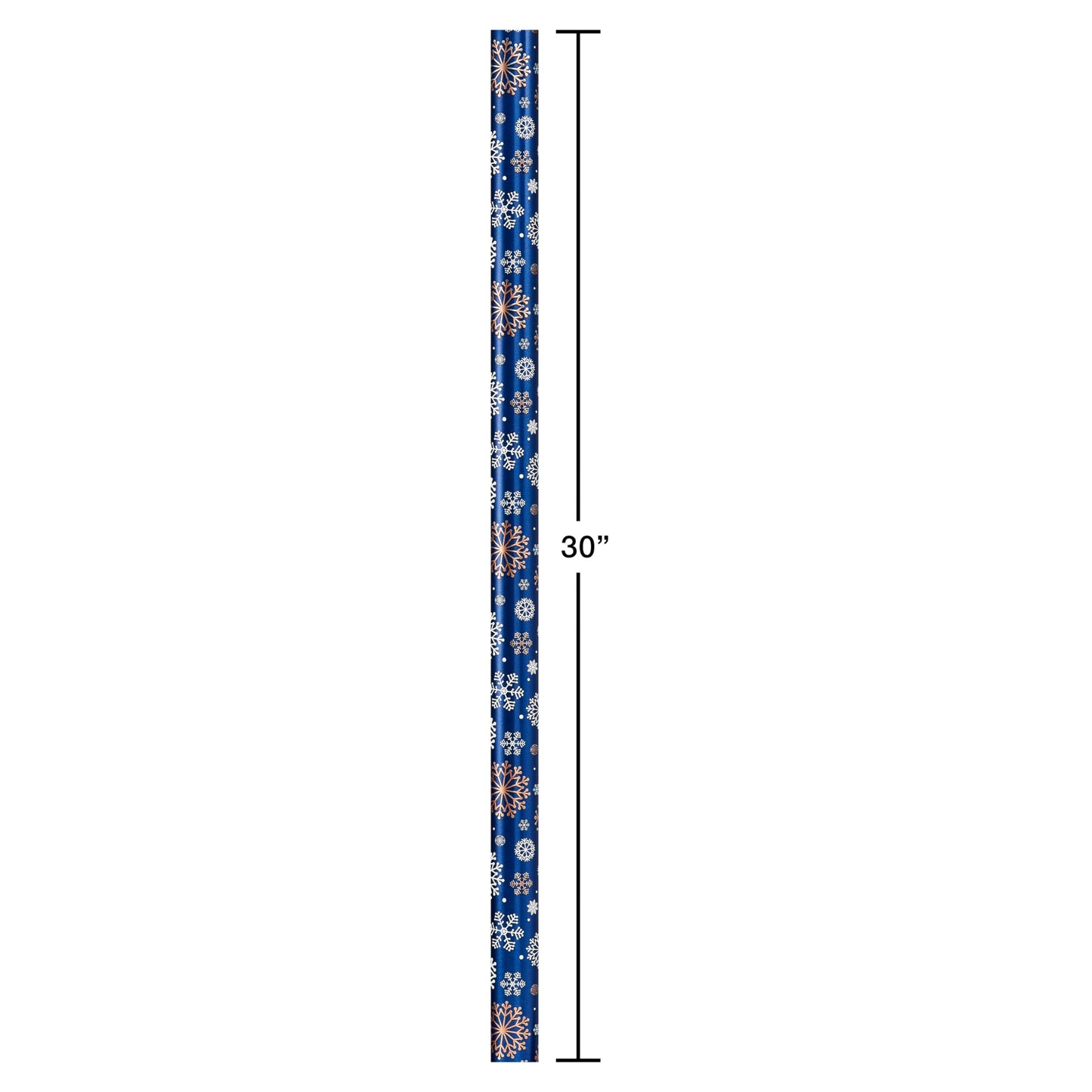 American Greetings Foil Christmas Wrapping Paper Rolls, Metallic Rose Gold and Navy Blue Holiday Gift Wrap (80 sq. ft., 4 Rolls-30 in. x 8 ft., Reversible) Snowflakes, Reindeer, Merry Christmas