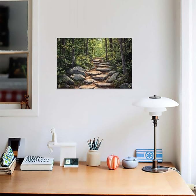 Yesad Nature Wall Art, Forest Path Landscape Wall Decor, Modern Farmhouse Canvas Art Abstract Botanical Canvas Décor Home Decorations for Living Room Bedroom (Unframed,30”x20”, Path)