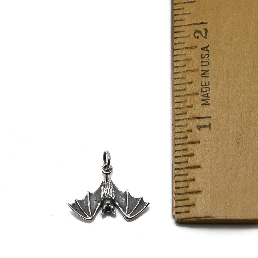 Sterling Silver Small Bat Charm Necklace, 18"