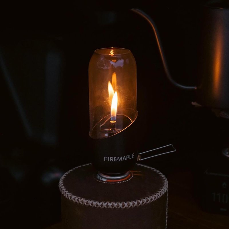 Fire-Maple Orange Camping Lantern Glass, Steel & Aluminum | Propane or Isobutane Fuel Canister Beautiful Lights | NO Mantles Needed | Propane Lanterns for Camping, Emergency Essential