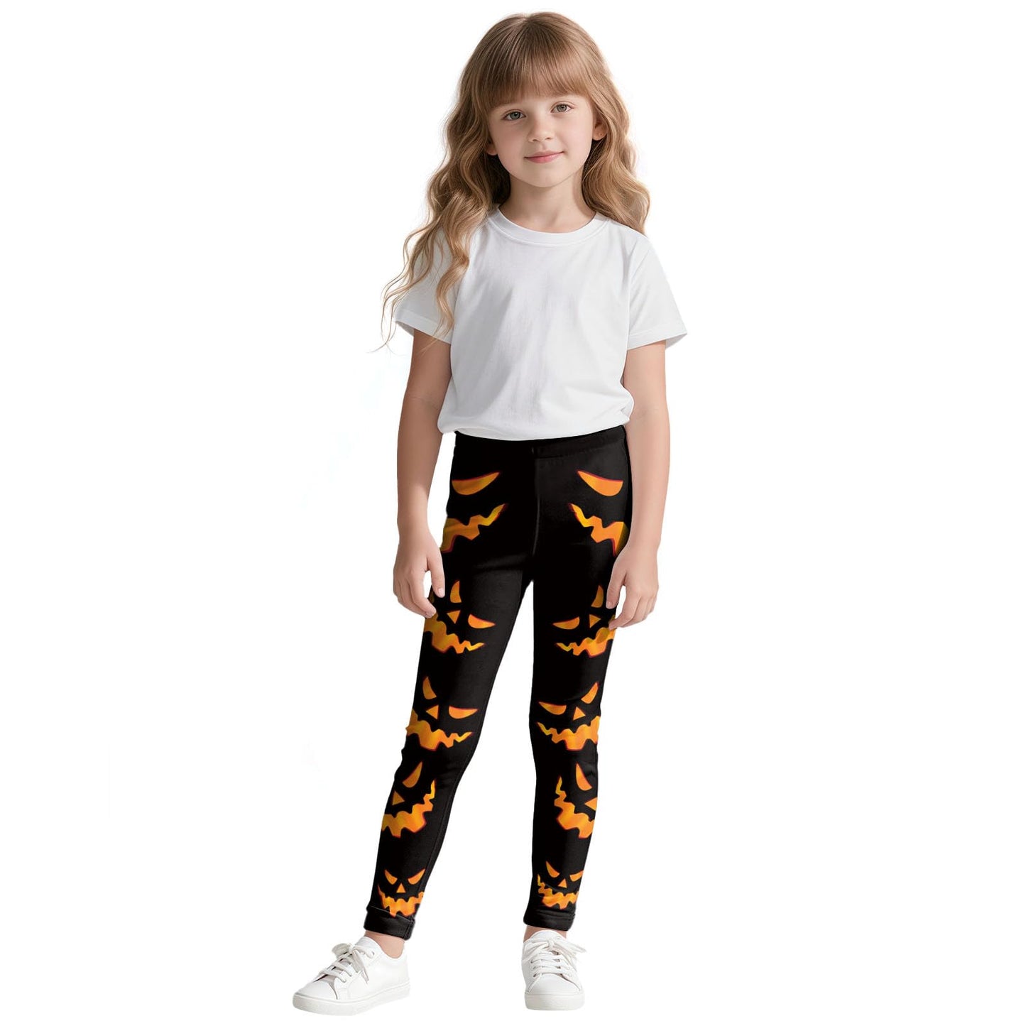 Halloween Spooky Pumpkin Legging for Kids Girls Striped Leggings Birthday Stretchy Tights Pants