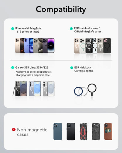 ESR for MagSafe Car Mount Charger with CryoBoost, Phone Cooling MagSafe Car Charger, Magnetic Wireless Car Charging, Air Vent/Dashboard Car Phone Holder for iPhone 16/15/14/13/12, S25, Fast Charging