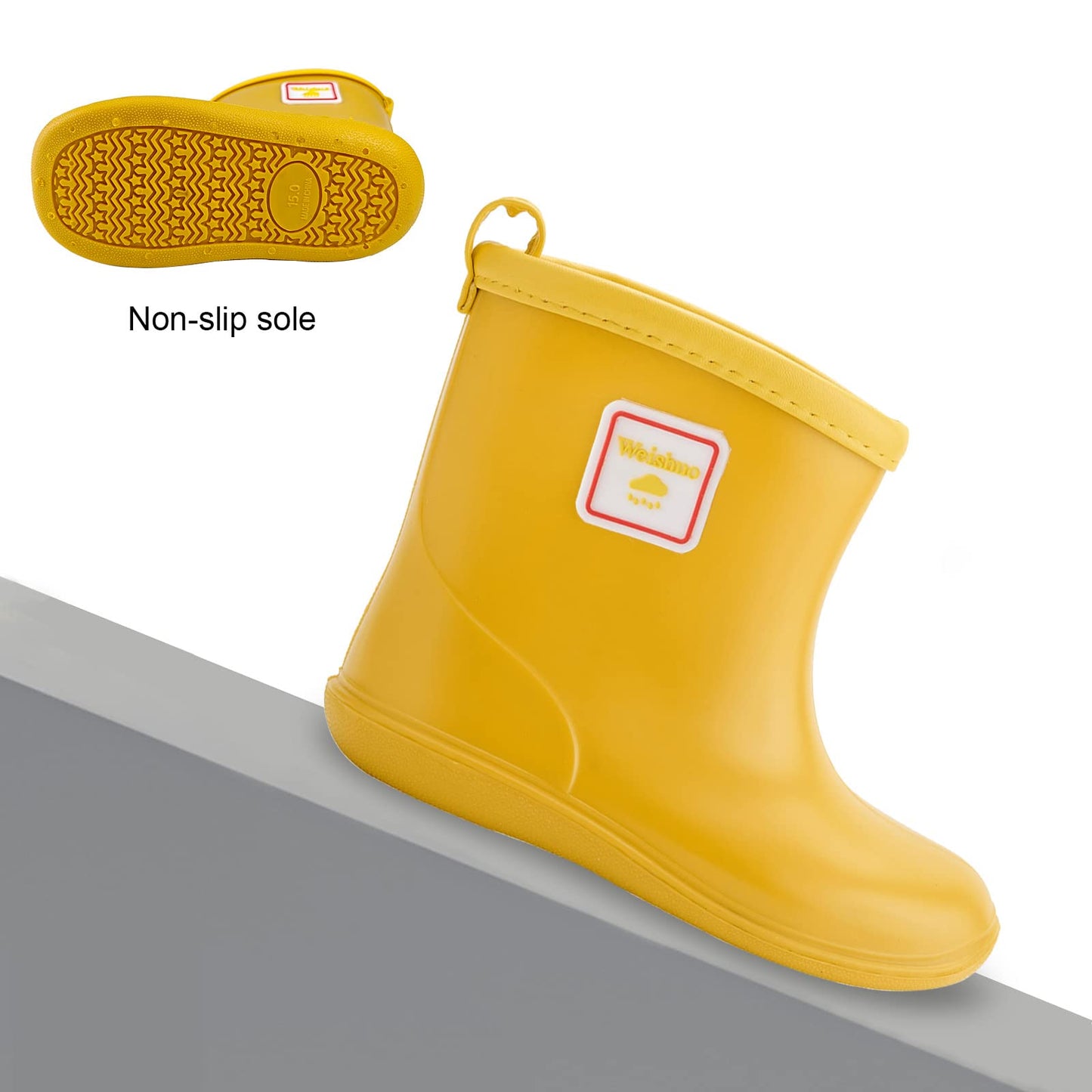 Baby Wellies Waterproof Lightweight Toddler Rain Boots for Little Kids Unisex Boys Girls, Manufacturer Size 14, 5.5 UK Child, Yellow