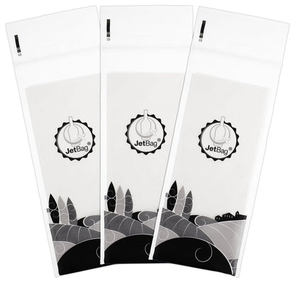 Jet Bag - Protective, Absorbent, Reusable Wine Bags for Travel (Set of 3) Made in the USA - Clear Back allows for Custom Insert