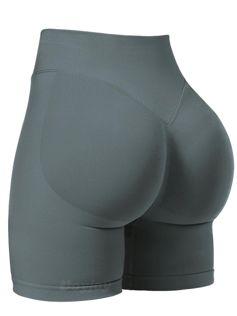 VOYJOY Women Workout Impact Shorts 2.5"/ 3.6"/ 4.5"/ 6" Scrunch Butt Lifting Gym Seamless Booty Biker Shorts Stormy Grey