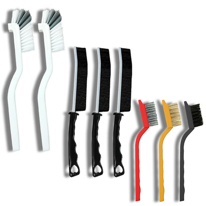 Betanull Crevice Cleaning Brush Set, Multi-Purpose Hard Bristle Brushes for Deep Cleaning Kitchen, Bathroom, Grout, Sink, Cup, Teapot, Bottle, Blender, Corners, Tight Spaces & More