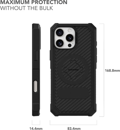 Rokform Rugged Case Compatible with iPhone 16 Pro Max, Magnetic Cover (Black)