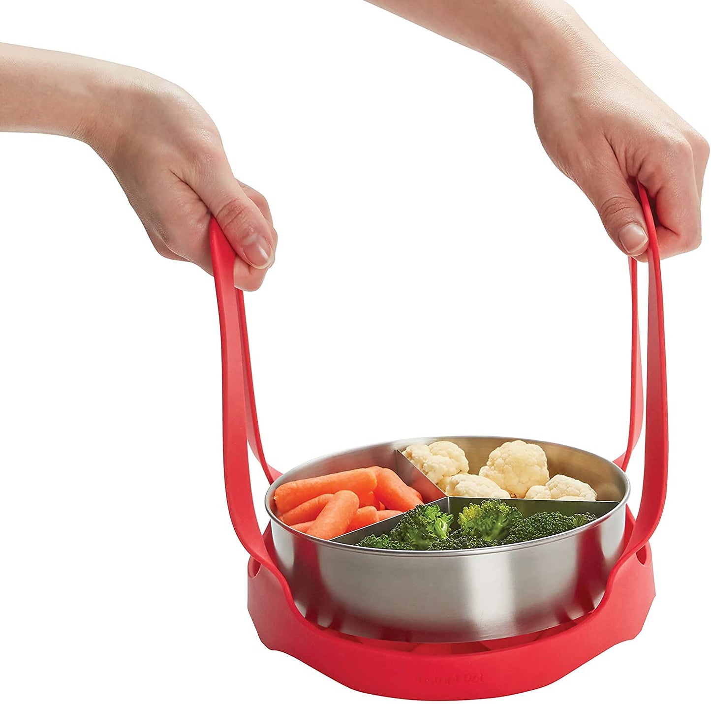 Instant Pot Official Silicone Bakeware Sling - Multi-Use, Heat-Resistant, BPA-Free, Compatible with 6-Quart and 8-Quart Cookers, Red - Ideal for Lifting, Roasting, and Healthier Cooking