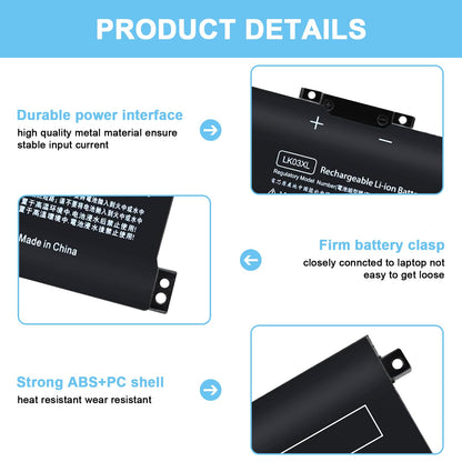 IEFUU LK03XL Battery Compatible with HP Envy X360 Convertible Notebook 15m-cn0xxx 15m-cn0012dx 17m-ae0xx 15m-bp 17-ae1xx 15-bq2xx 17t-ce 15m-cn0011dx 15m-bp112dx LKO3XL 916814-855 L09281-855