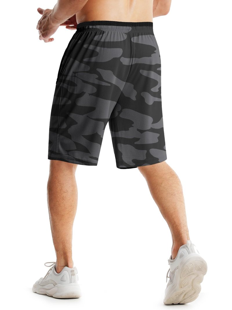 Aolesy Men's Basketball Shorts with Zipper Pockets Lightweight Quick Dry 10 Inch Workout Shorts for Men Athletic Gym