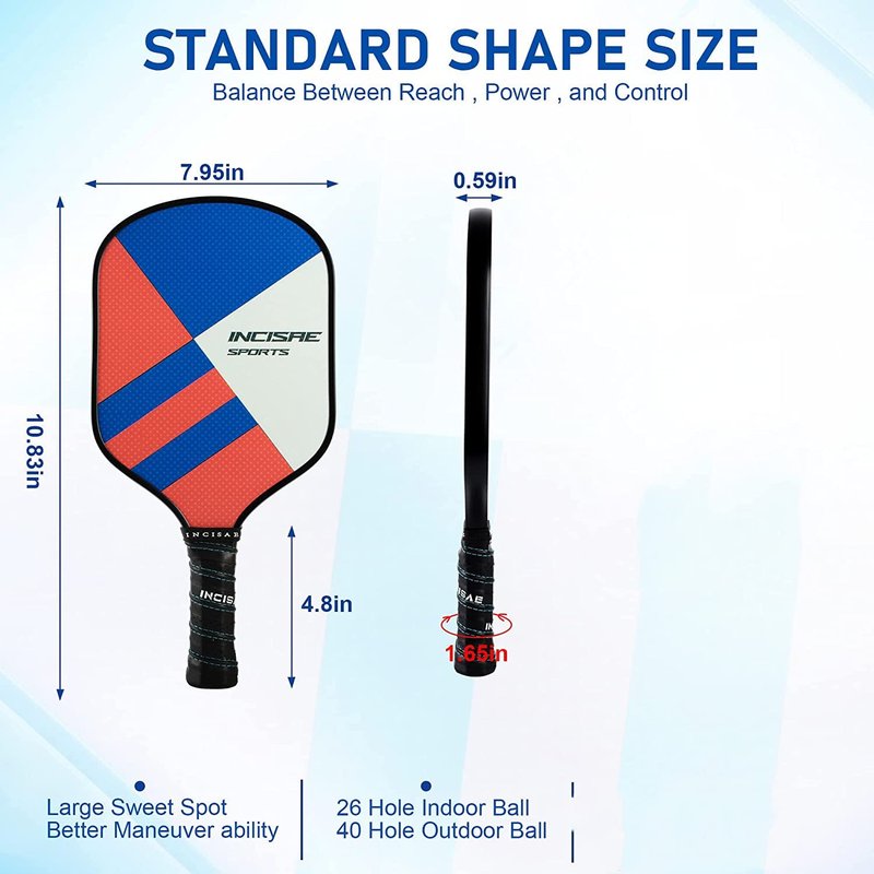 Pickleball-Set of 2，Incisae Pickleball Paddles, Fiberglass Pickleball Rackets, Cooling Towel and Pickleball Bag - Indoor & Outdoor Pickleball Set for Beginners & Intermediate Players…