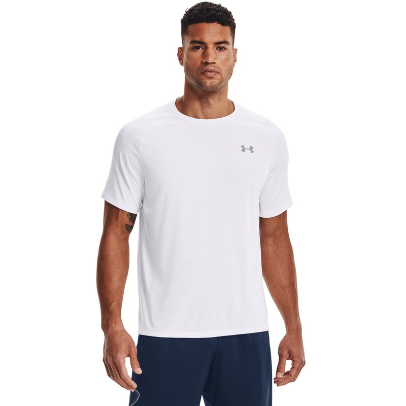 Under Armour Men's Tech 2.0 Short-Sleeve T-Shirt , White (100)/Overcast Gray, Small