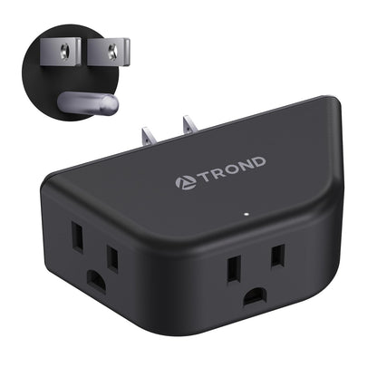 TROND Multi Plug Outlet Extender 2 Pack - Electrical Wall Splitter, 3 Way Angled Wall Outlet Adapter, Cruise Essentials, Small Multiple Plug Expander for Cruise Ship Home Office Dorm Room, White
