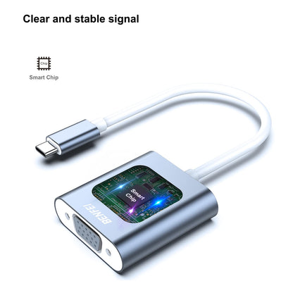 BENFEI USB C to VGA Adapter, Thunderbolt 3/4 to VGA Adapter Compatible with iPhone 15 series, MacBook Pro/Air 2023, iPad Pro, iMac, S23, XPS 17, Surface Book 3 and More [Aluminium Shell,Grey]