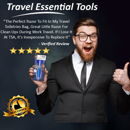 Mens Travel Shaver Razor With Case Mens Beard Shaping Tool Mustache Beards Trimmer Straight Edgers Shave Home Goatee Shaper | Straight Mustaches Edger Angles Disposable Razors Stainless Steel Blade Straightener