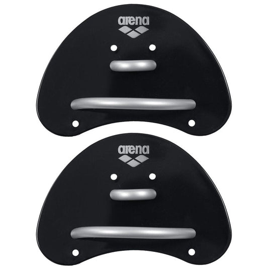 Arena Unisex Adult Elite Finger Swimming Paddle for Men and Women Pool Exercise Equipment for Swimming and Technique Training, Black/Silver, Small