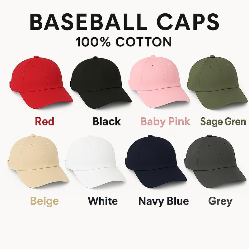 Baseball Cap Adjustable Size 100% Cotton Caps for Running Workouts & Outdoor Activities All Seasons (White -1pc)