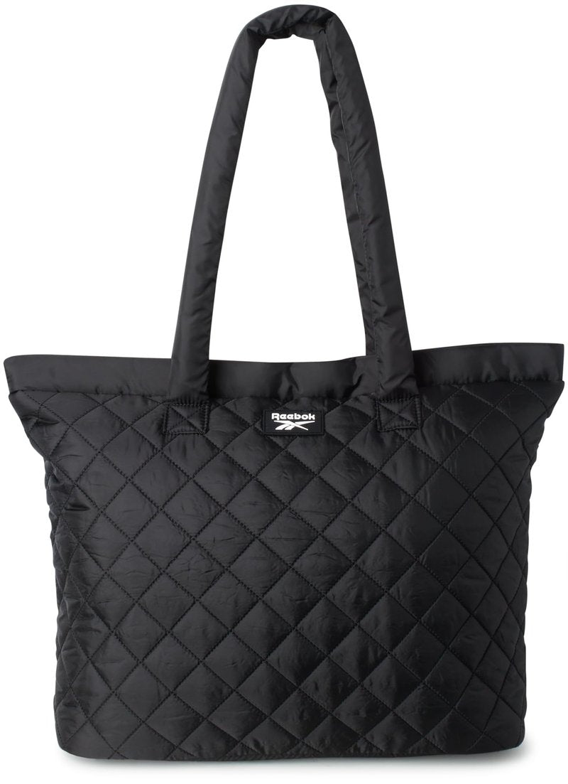 Reebok Womens Tote Bag - Lightweight Carry On Puffer Quilted Tote Bag for Travel Work Travel and Daily Essentials, Size One Size, Barbara Black
