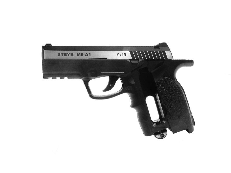 ASG Steyr M9-A1 .177 Caliber Steel BB Gun Non-Blowback Air Pistol, Silver/Black