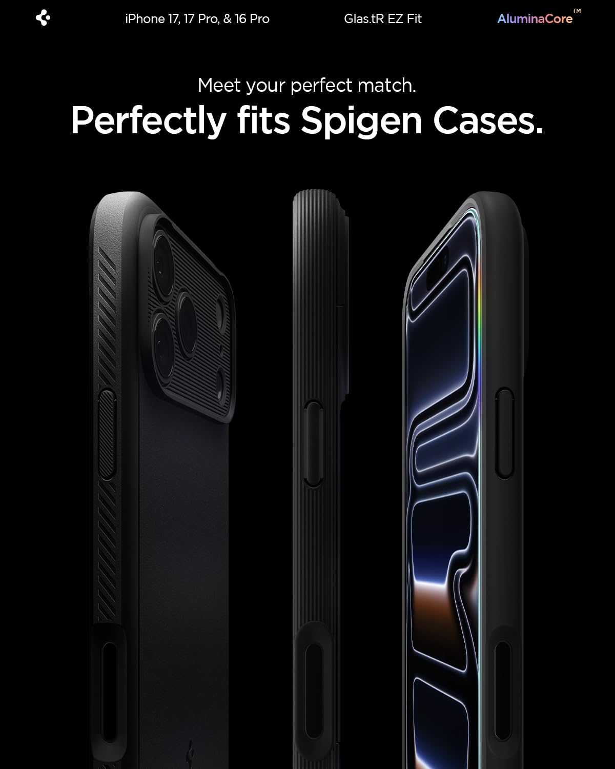 Spigen Glas.tR EZ Fit Tempered Glass Screen Protector for iPhone 17 Pro / 17, iPhone 16 Pro - 2 Pack