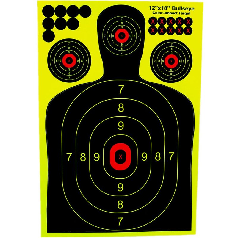 AimsoAces12x18 Inch Silhouette Splatter Targets - Multi-Color Reactive Paper for High-Visibility Shooting Practice (10)
