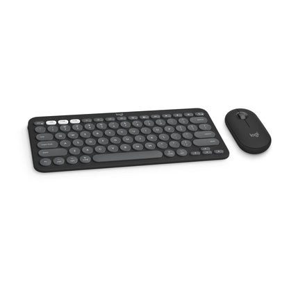 Logitech Pebble Keys 2 K380s, Multi-Device Bluetooth Wireless Keyboard with Customizable Shortcuts, Slim and Portable, Easy-Switch for Windows, macOS, iPadOS, Android, Chrome OS - Tonal Graphite
