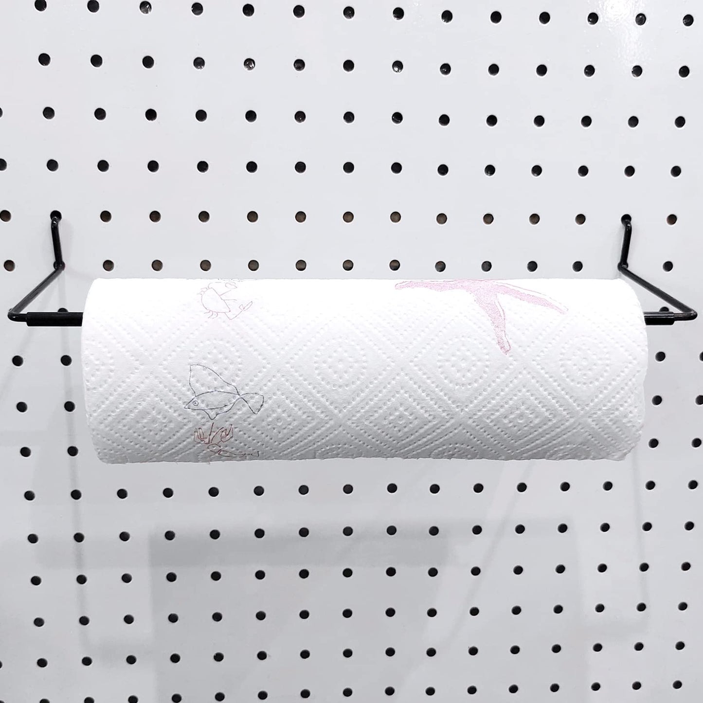 5 Pack Extendable Pegboard Paper Towel Holder,Pegboard Hook for Workshop,Garage,Kitchen,Laundry Room,Bathroom etc.