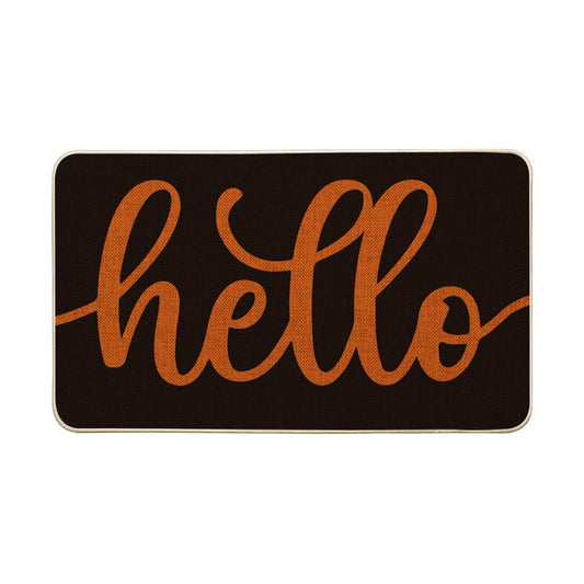Artoid Mode Black Orange Hello Halloween Doormat, Home Decor Low-Profile Switch Rug Door Mat Floor Mat for Indoor Outdoor 17x29 Inch