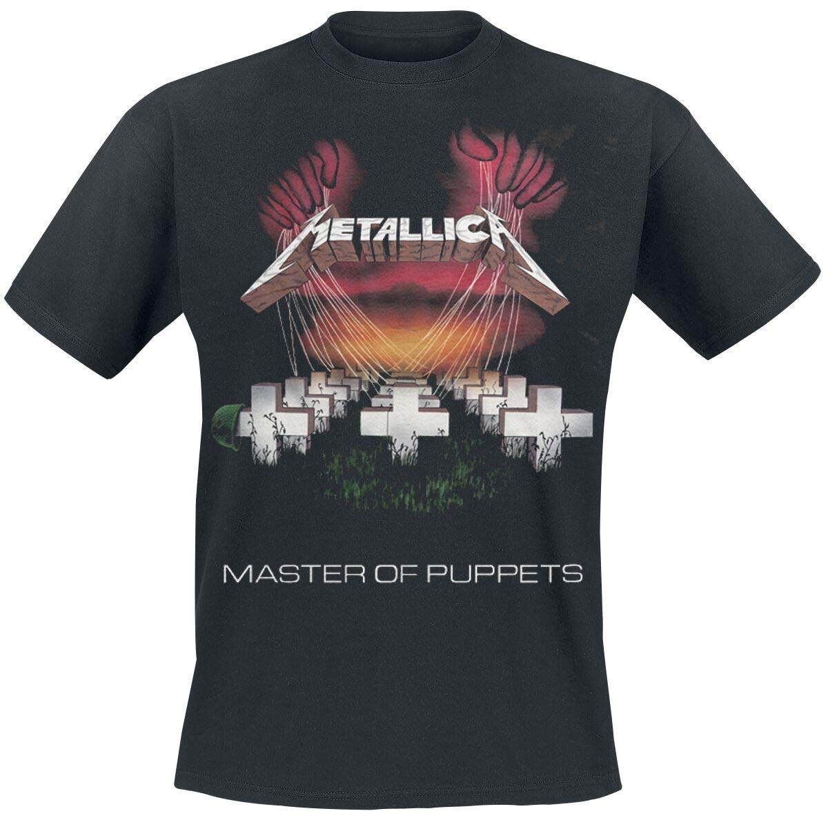 Metallica Men's Master of Puppets European Tour '86 BL_TS: M T-Shirt, Black (Black Black), Medium (Size:Medium)
