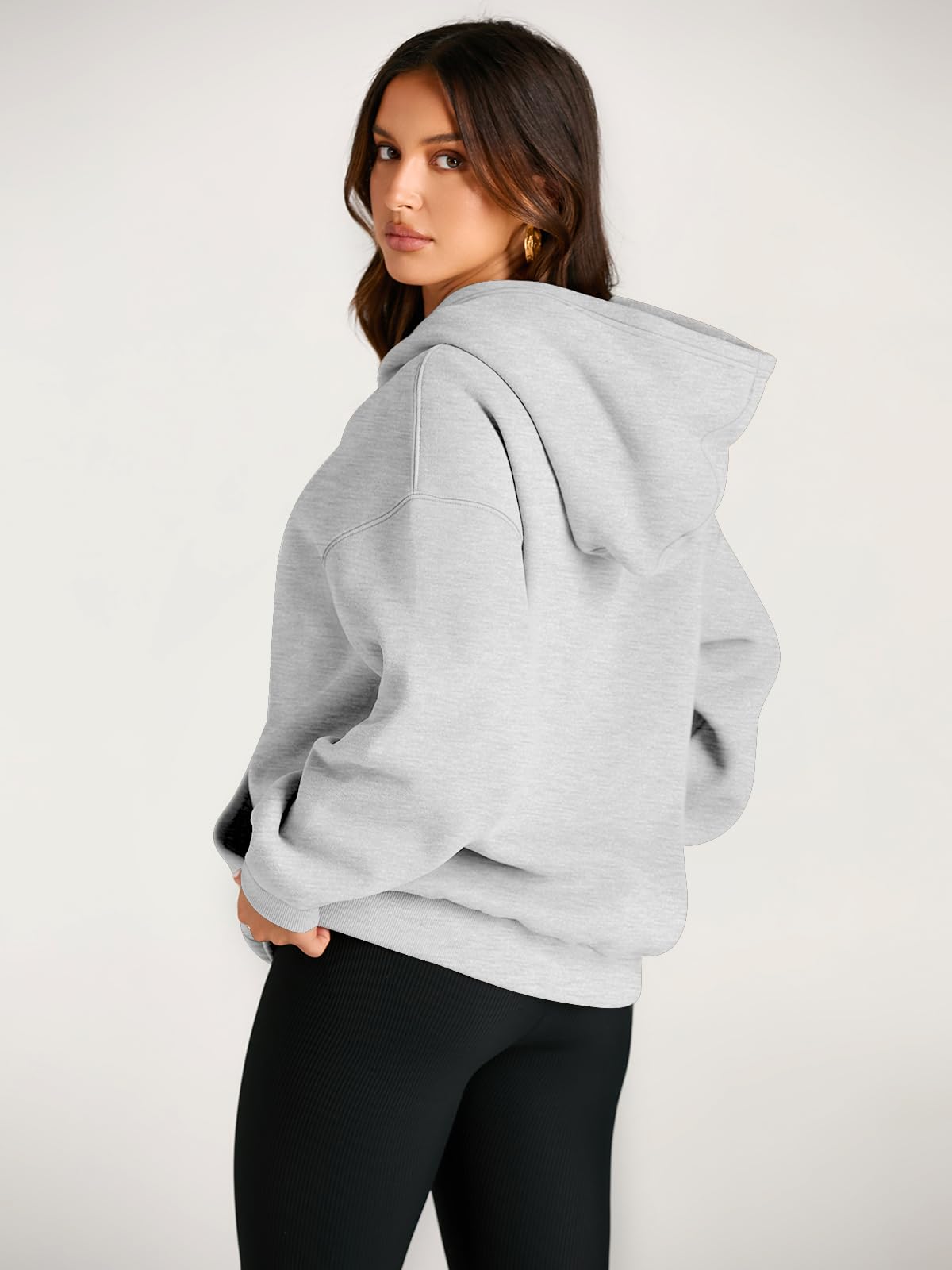 EFAN Womens Hoodies Oversized Sweatshirts Pullover Fleece Sweaters Long Sleeve Winter Fall Outfits Fashion Y2k Clothes Grey M